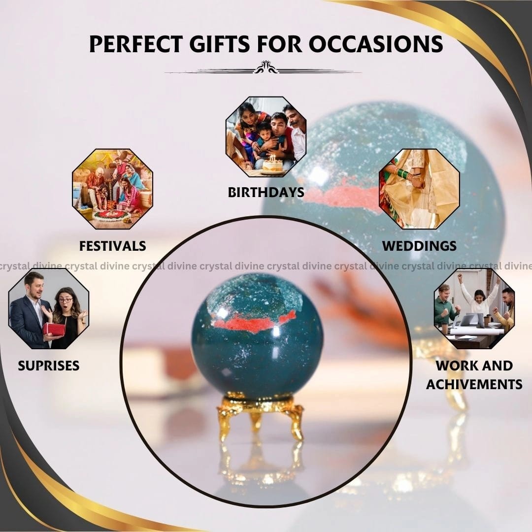 Blood Stone Crystal Sphere (Creativity & Motivation)
