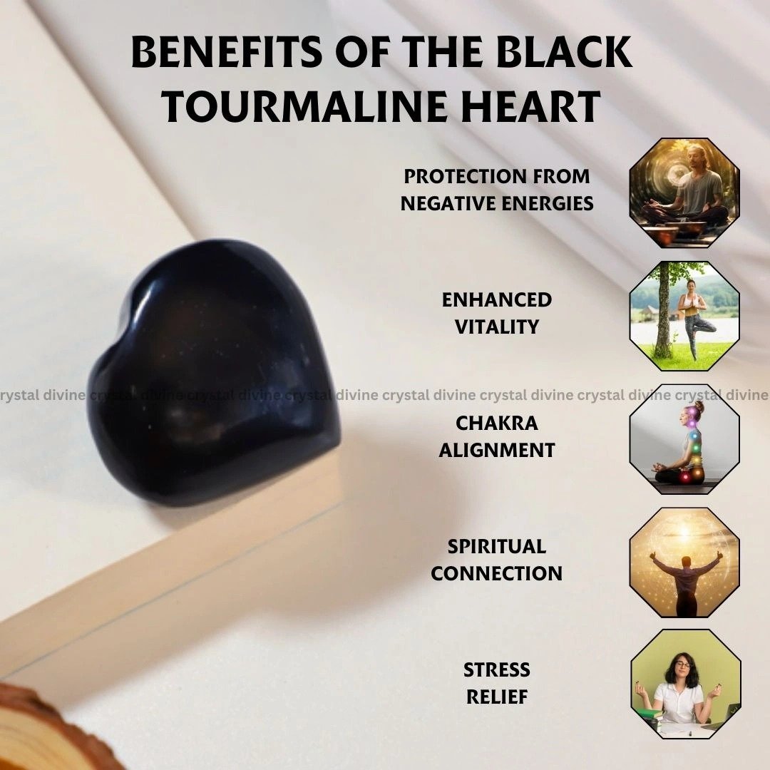 Black Tourmaline Heart