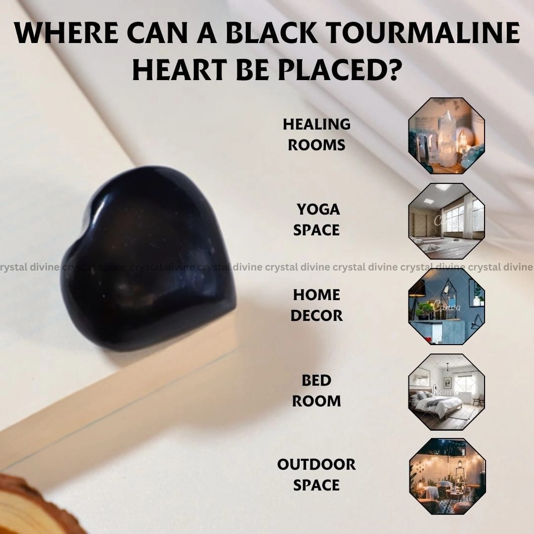 Black Tourmaline Heart (Communication & Expression)