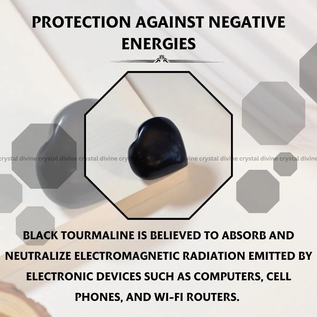 Black Tourmaline Heart (Communication & Expression)