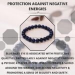 Blue Tiger Eye Crystal Bracelet - 8 MM (Protection & Grounding)