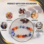 Seven Chakra Crystal Bracelet - 8 MM (Enhanced Meditation & Focus)