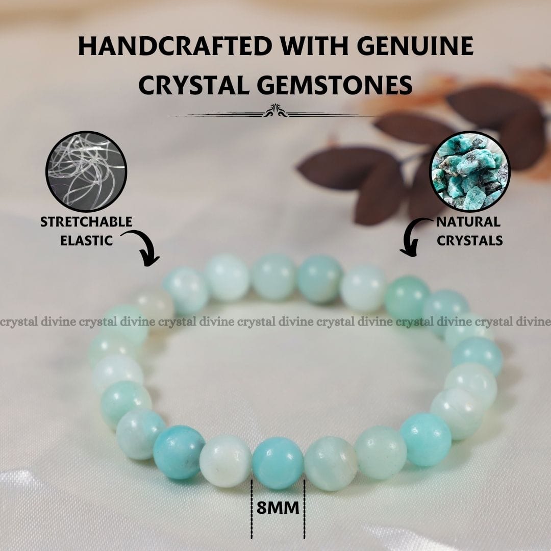 Amazonite Crystal Bracelet - 8 MM (Communication & self-expression)