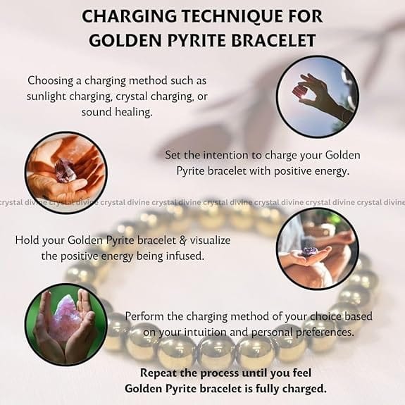 Golden Pyrite Crystal Bracelet - 8MM (Chakra Alignment)