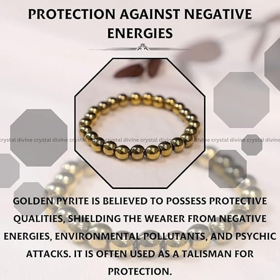 Golden Pyrite Crystal Bracelet - 8MM (Chakra Alignment)