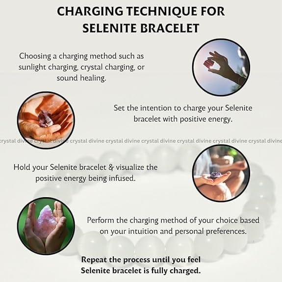 Selenite Crystal Bracelet - 8 MM (Cleansing & Purification)