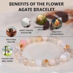 Flower Agate Crystal Bracelet - 8 MM (Self-Esteem & Confidence)