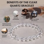Clear Quartz Crystal Bracelet - 8 MM (Clarity & Focus)