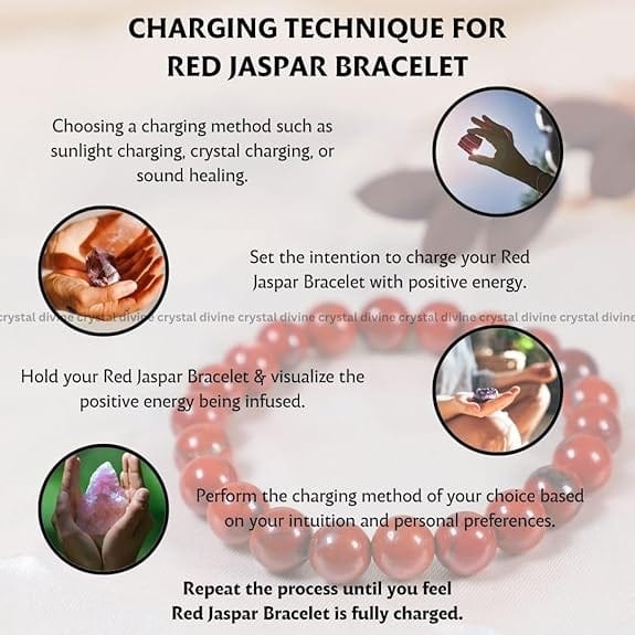 Red Jaspar Crystal Bracelet - 8MM (Energy & Vitality)