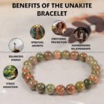 Unakite Crystal Bracelet - 8 MM (Grounding & Balance)