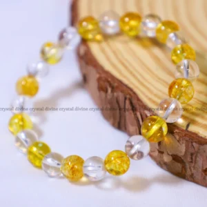 Clear Quartz + Citrine Bracelet - 8 MM