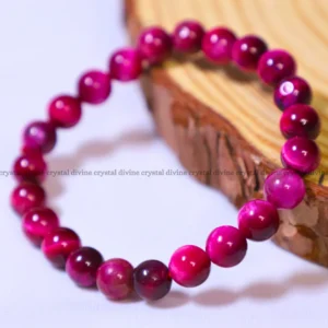 Pink Tiger Eye Crystal Bracelet - 8MM