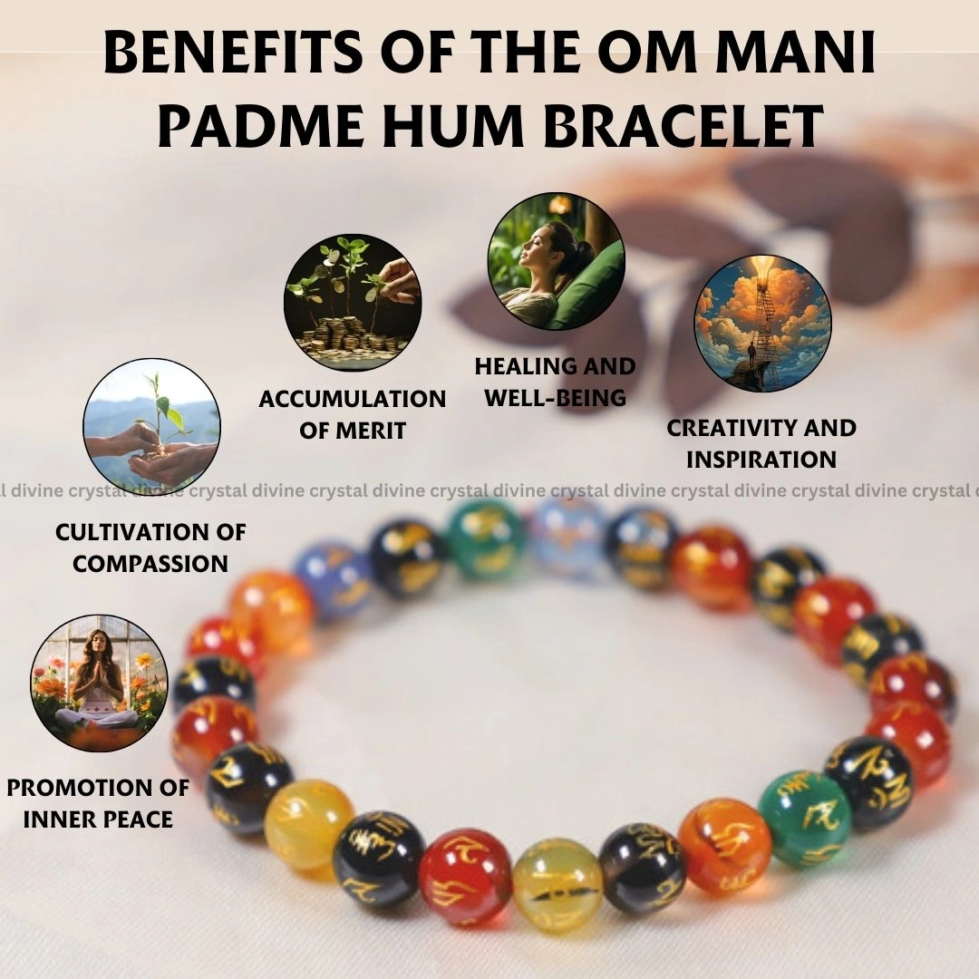 Om Mani Padma Hum Bracelet (New Dark) - 8 MM