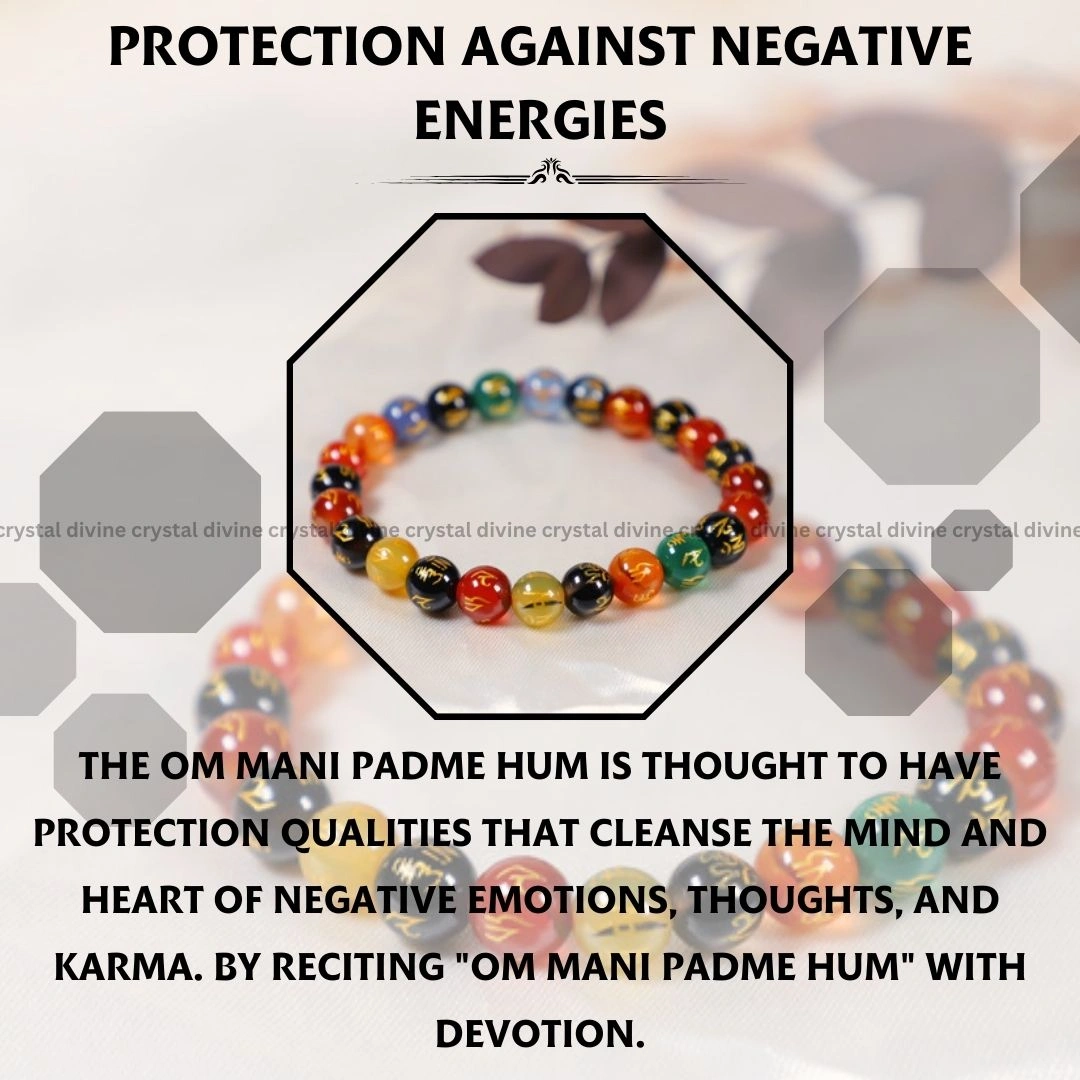 Om Mani Padma Hum Bracelet (New Dark) - 8 MM (Mindfulness & Focus)