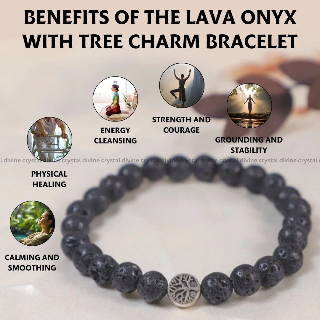 Lava With Tree Charm Bracelet - 8 MM