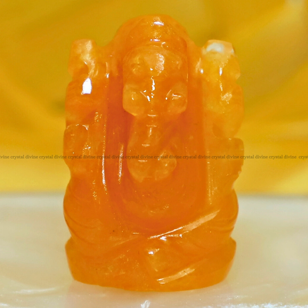 Citrine Crystal Pocket Ganesha - 1 inch (Abundance & Prosperity)