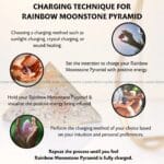 Rainbow Moonstone Crystal Pyramid (Protection & Energy Cleansing)