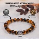 Tiger Eye With Buddha Charm Bracelet - 8 MM (Focus & Clarity)