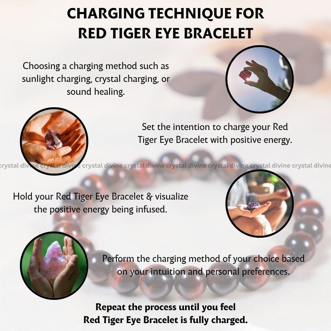 Red Tiger Eyes Crystal Bracelet - 8 MM (Grounding & Stability)