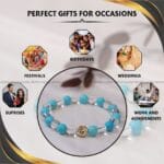 Firoza + Clear Quartz With Tree Charm Bracelet - 8 MM (Mental Clarity & Focus)