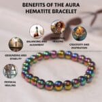 Aura Hematite Crystal Bracelet - 8 MM (Enhanced Focus & Concentration)