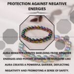 Aura Hematite Crystal Bracelet - 8 MM (Enhanced Focus & Concentration)