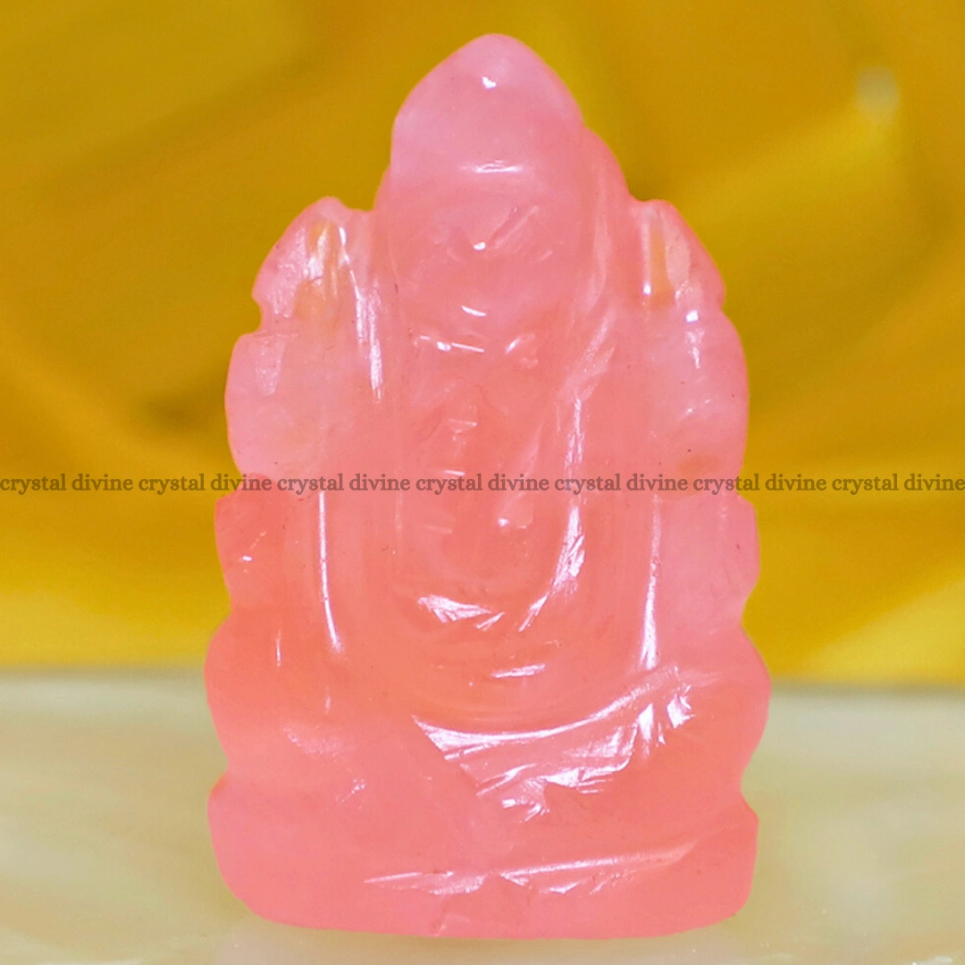 Rose Quartz Crystal Pocket Ganesha - 1 inch (Love & Relationships)