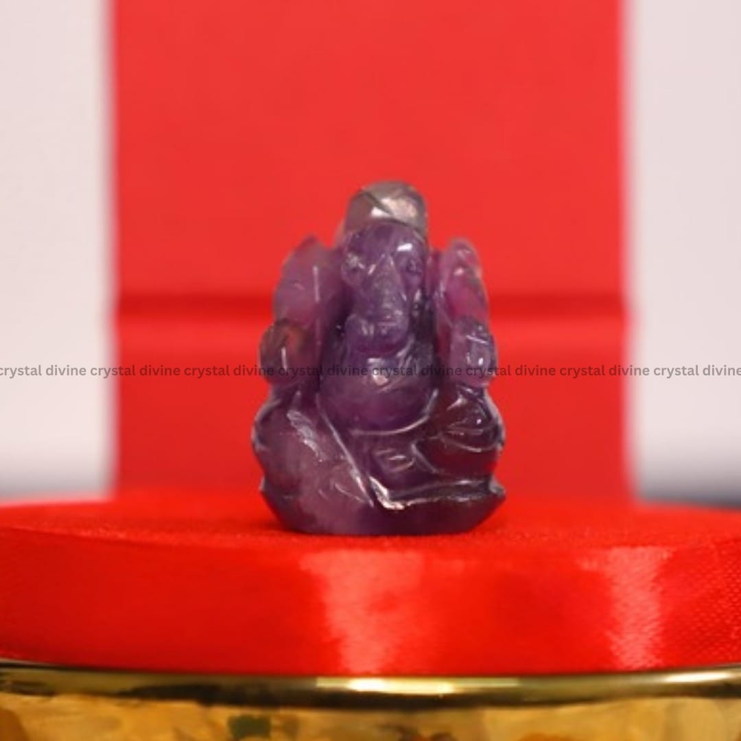 Amethyst Crystal Pocket Ganesha - 1inch (Calming & Stress Reduction)
