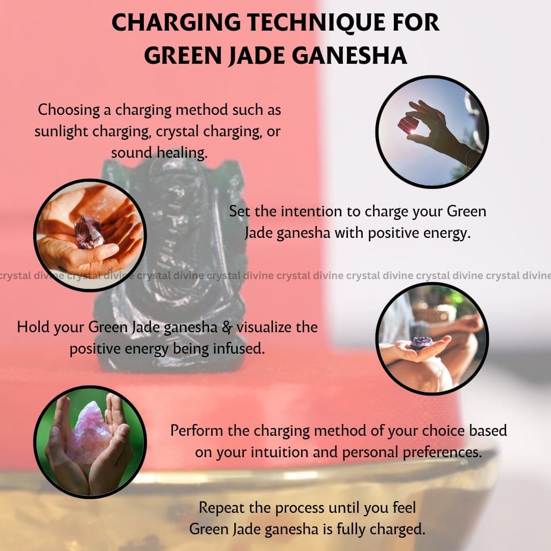 Green Jade Crystal Pocket Ganesha - 1inch (Calming & Balancing)