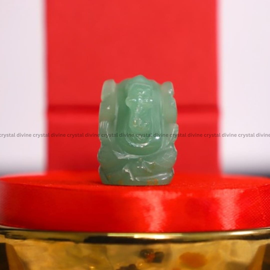 Green Aventurine Crystal Pocket Ganesha - 1inch (Luck & Prosperity)