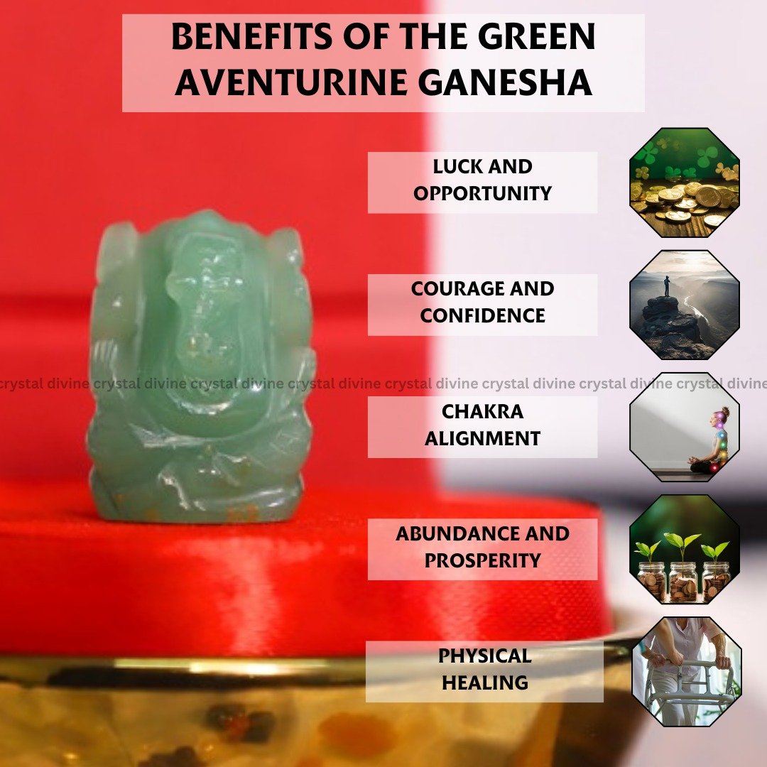 Green Aventurine Crystal Pocket Ganesha