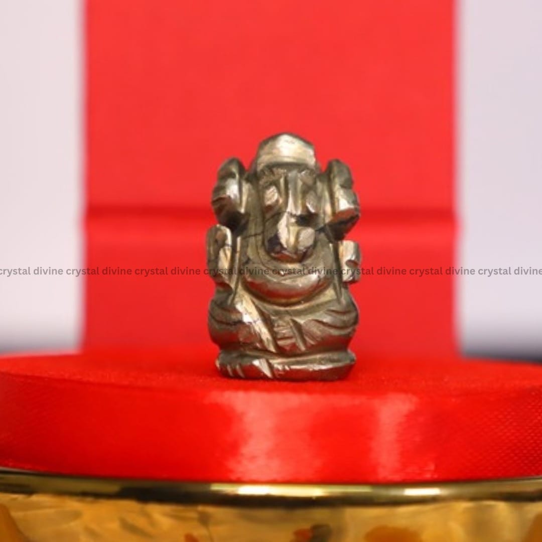 Pyrite Crystal Pocket Ganesha - 1inch (Energy & Vitality)
