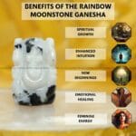 Rainbow Moonstone Crystal Pocket Ganesha - 1inch (Intuition & spiritual connection)