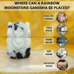 Rainbow Moonstone Crystal Pocket Ganesha - 1inch (Intuition & spiritual connection)