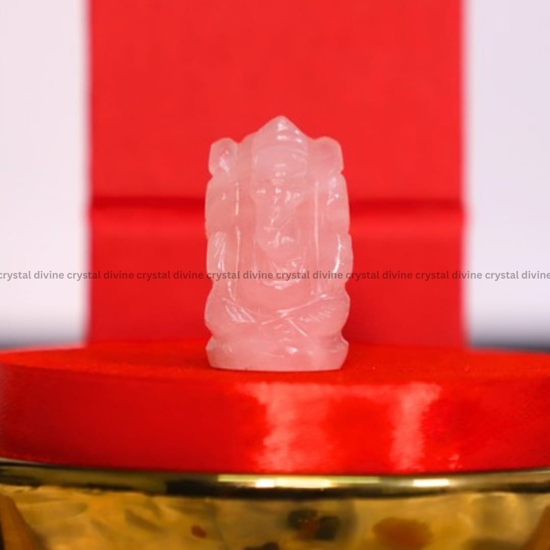 Rose Quartz Crystal Pocket Ganesha - 1 inch (Love & Relationships)