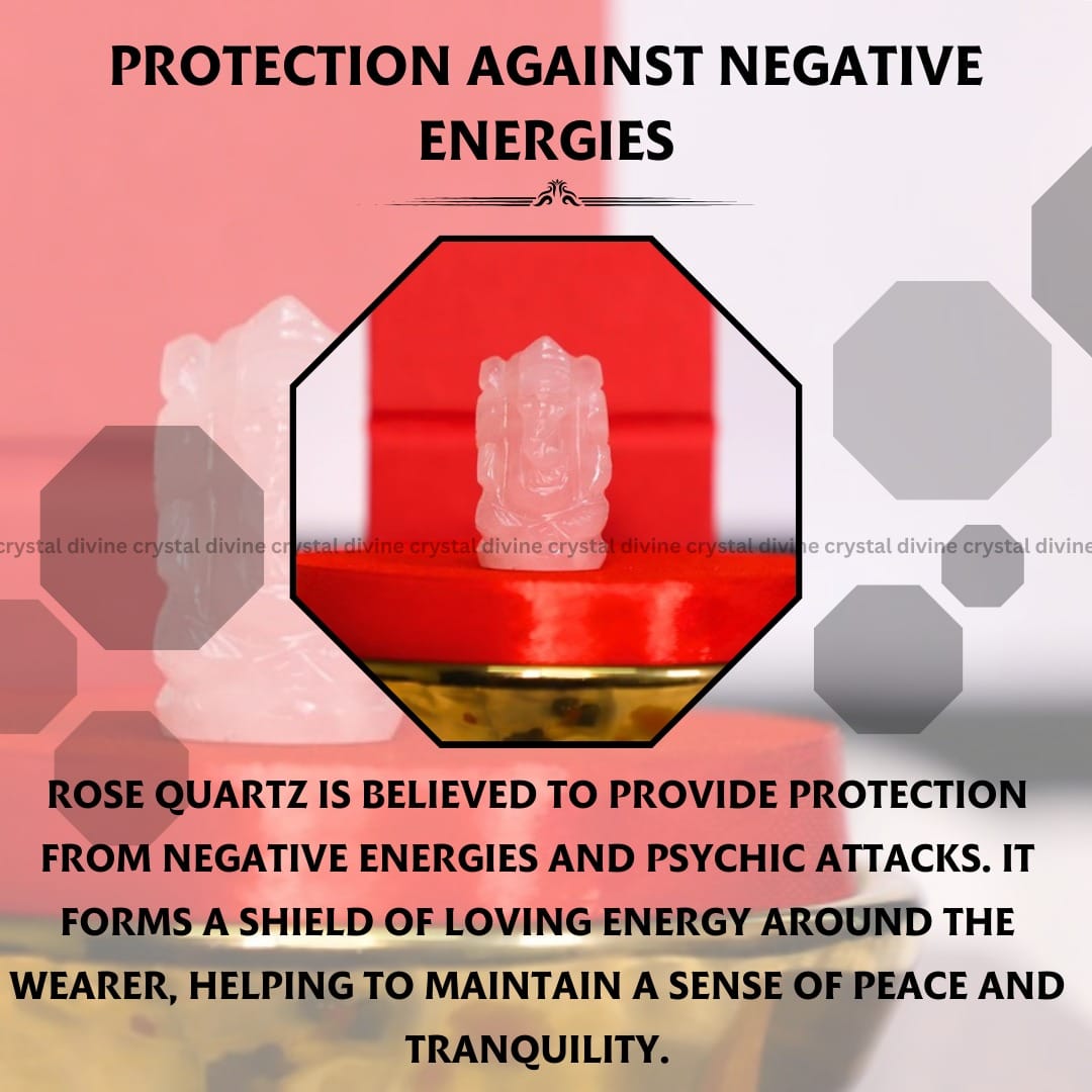 Rose Quartz Crystal Pocket Ganesha - 1 inch (Love & Relationships)