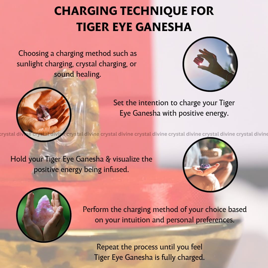 Tiger Eye Crystal Pocket Ganesha - 1inch (Grounding & Stability)