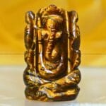 Tiger Eye Crystal Pocket Ganesha - 1inch (Grounding & Stability)