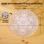 Astro Symbol Selenite Charging Plate With Wooden Box (Cleansing Energy & Recharging Crystals)