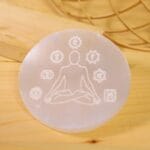 Meditation Selenite Charging Plate With Wooden Box (Cleansing Energy & Recharging Crystals)