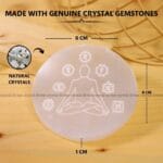 Meditation Selenite Charging Plate With Wooden Box (Cleansing Energy & Recharging Crystals)