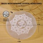 Om Symbol Selenite Charging Plate  (Cleansing Energy & Recharging Crystals)