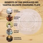 Engraved Sri Yantra Selenite Charging Plate  (Cleansing Energy & Recharging Crystals)