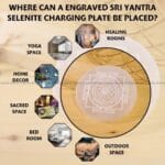 Engraved Sri Yantra Selenite Charging Plate  (Cleansing Energy & Recharging Crystals)