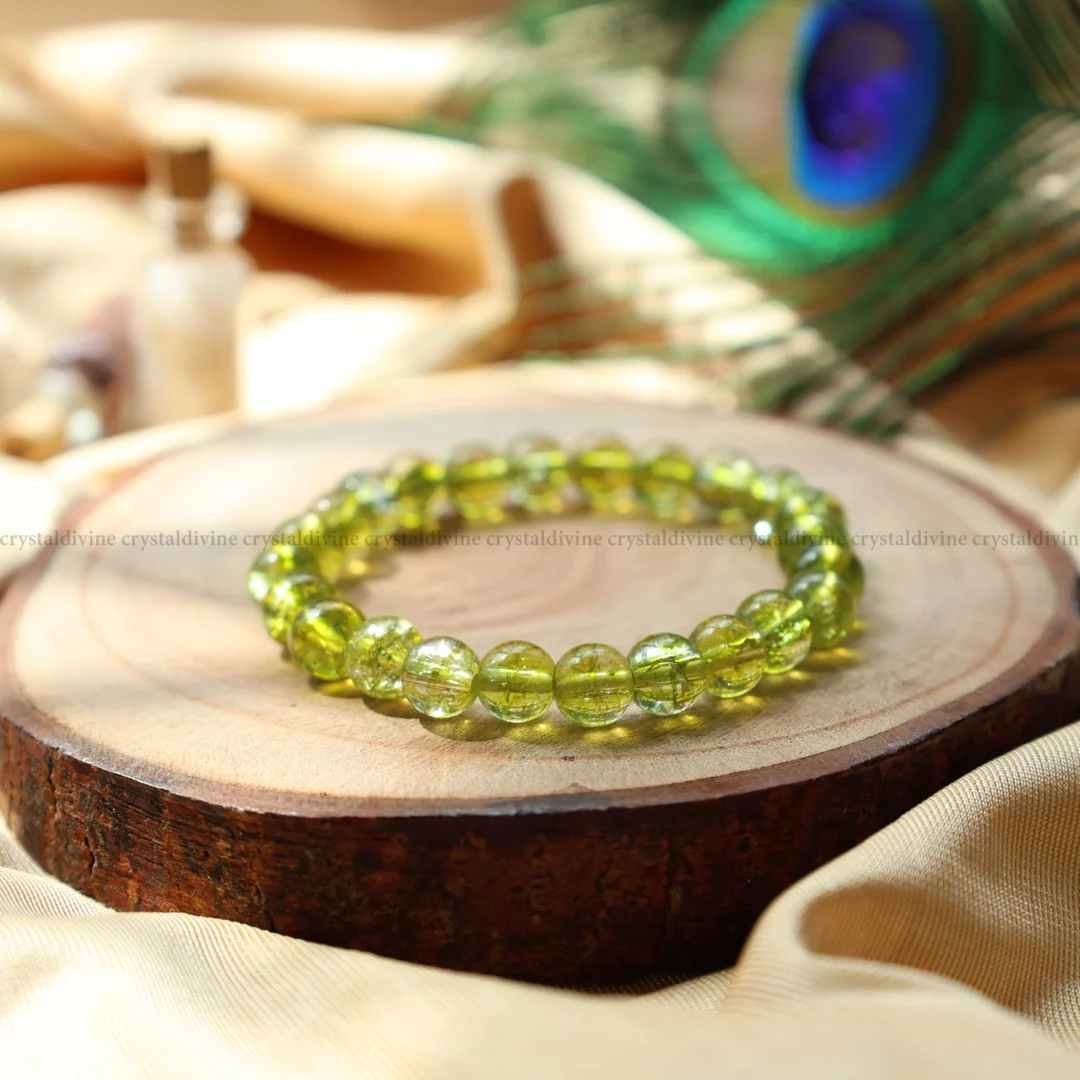 Peridot Crystal Bracelet - 8 MM (Healing & Health)