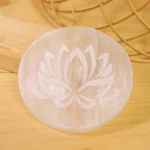 Lotus Flower Selenite Charging Plate (Cleansing Energy & Recharging Crystals)