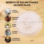Om Chakra Selenite Charging Plate (Cleansing Energy & Recharging Crystals)