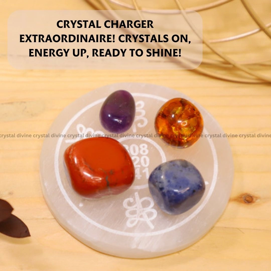 Zibu Symbol Selenite Charging Plate (Cleansing Energy & Recharging Crystals)