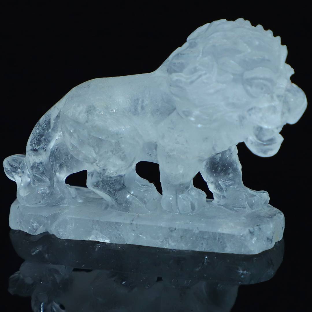 Clear Quartz Lion Figurine