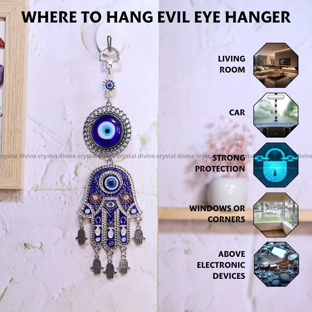 Evil Eye Hamsa Hand Hanger (Grounding & Protection)